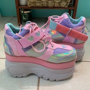 dollskill fairywalker pink platform sneakers